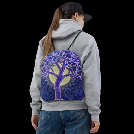 E - Full moon and tree - Drawstring bag