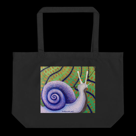 D - Snail - 20 x 14 organic tote bag