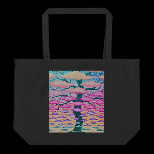 D - Tree clouds - 20 x14 organic cotton tote bag