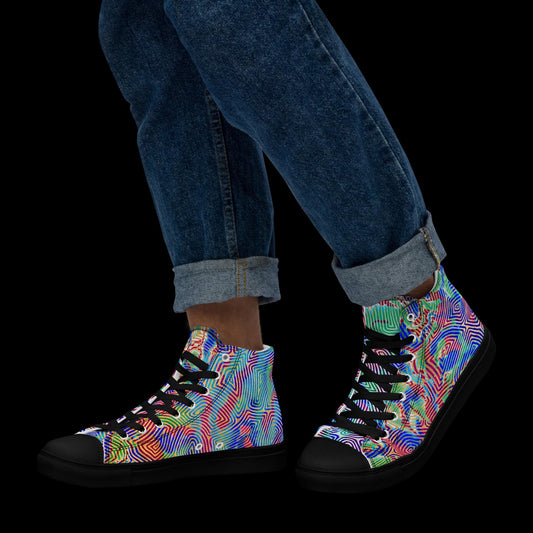 X - abstract 4 - Men’s high top canvas shoes