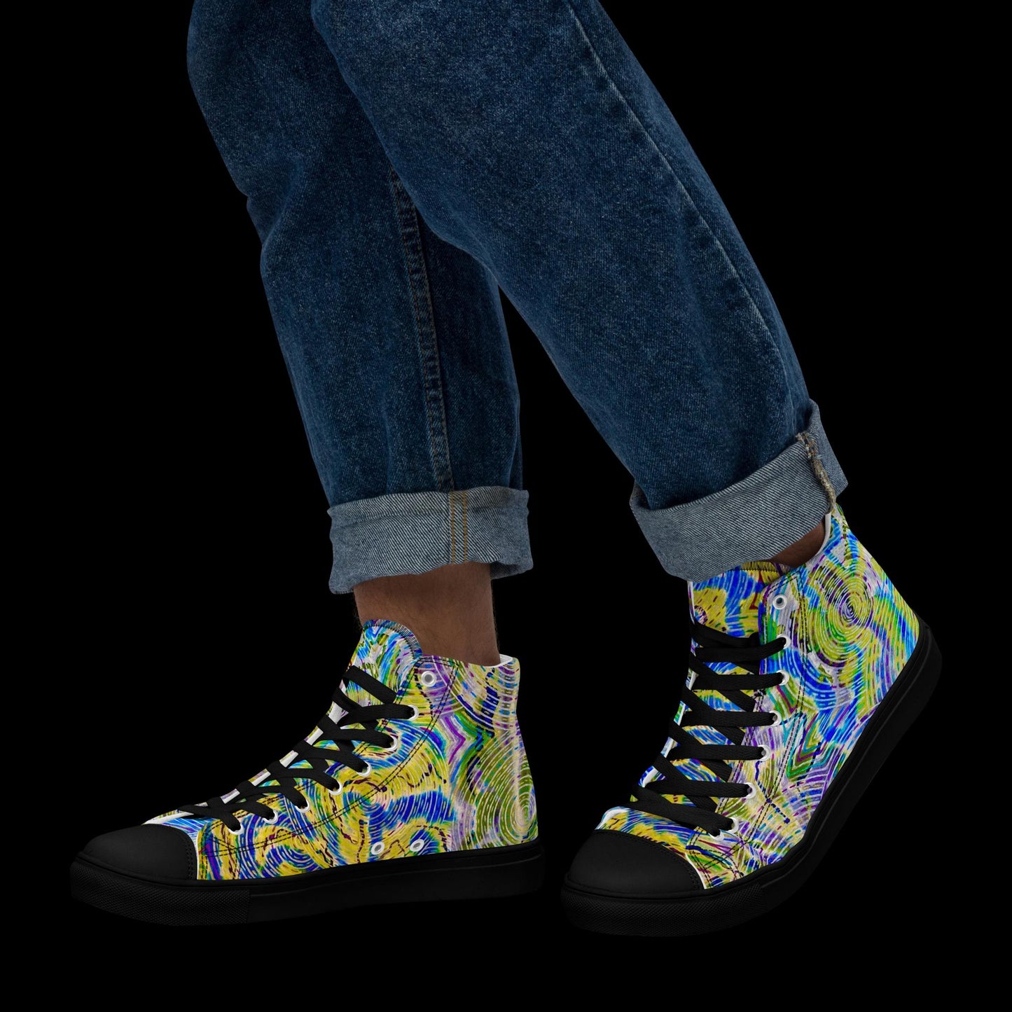 X - Abstract 6 - Men’s high top canvas shoes