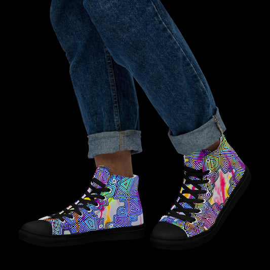 X - Abstract 7 - Men’s high top canvas shoes