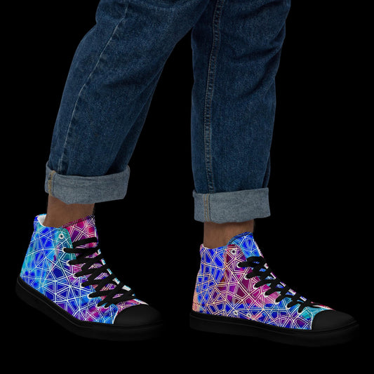 X - Abstract 2 - Men’s high top canvas shoes