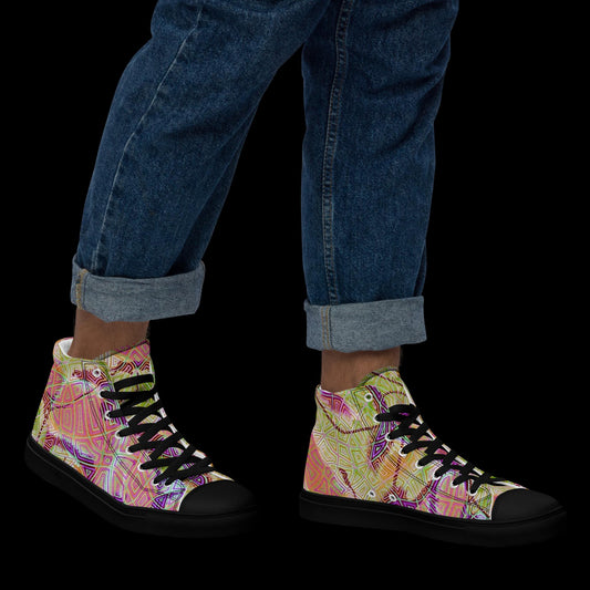 X - Abstract 5 - Men’s high top canvas shoes