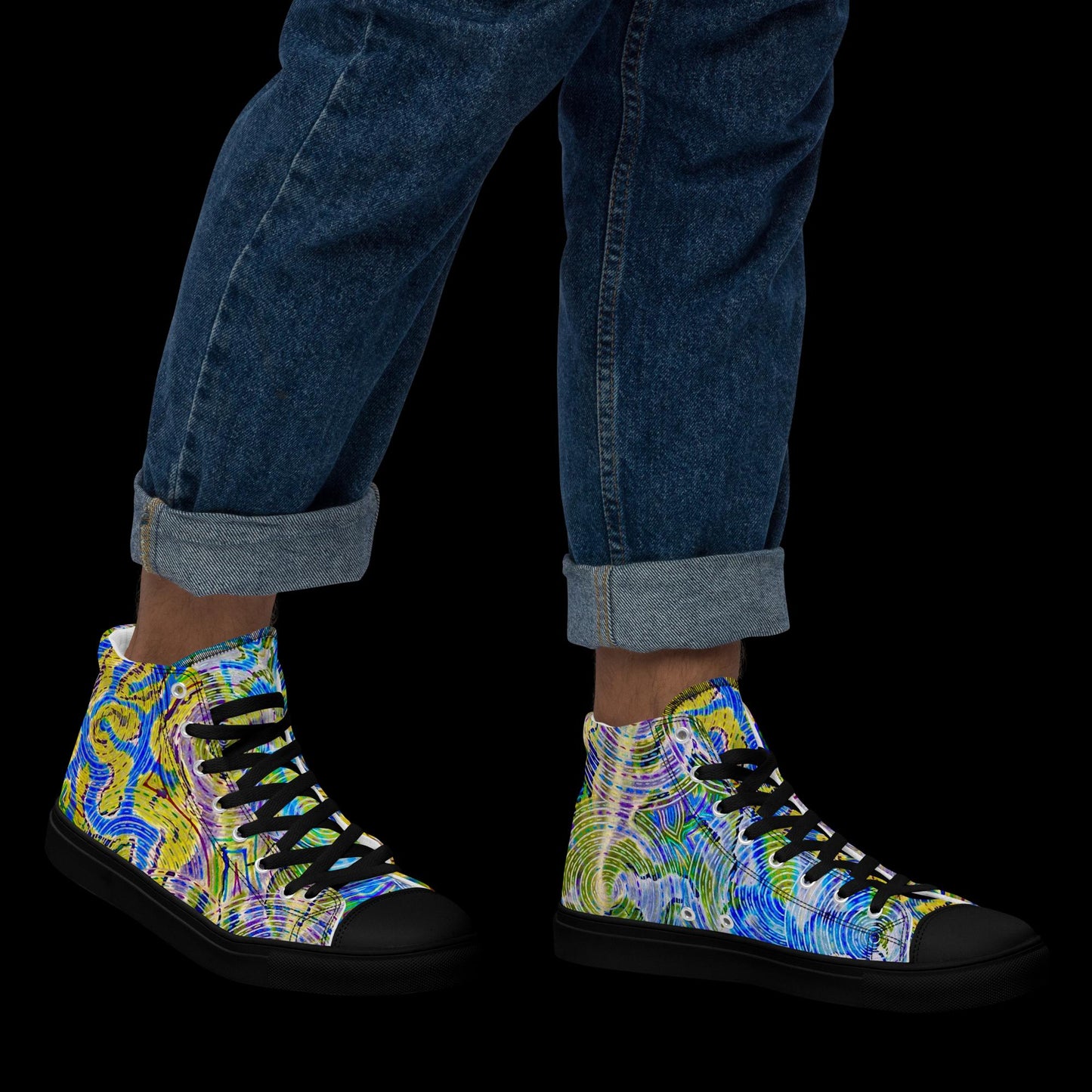 X - Abstract 6 - Men’s high top canvas shoes