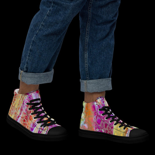 X - Abstract 8 - Men’s high top canvas shoes