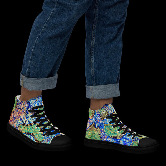 X - Abstract 9 - Men’s high top canvas shoes