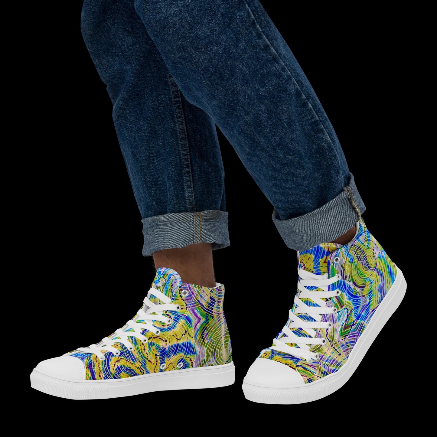 X - Abstract 6 - Men’s high top canvas shoes