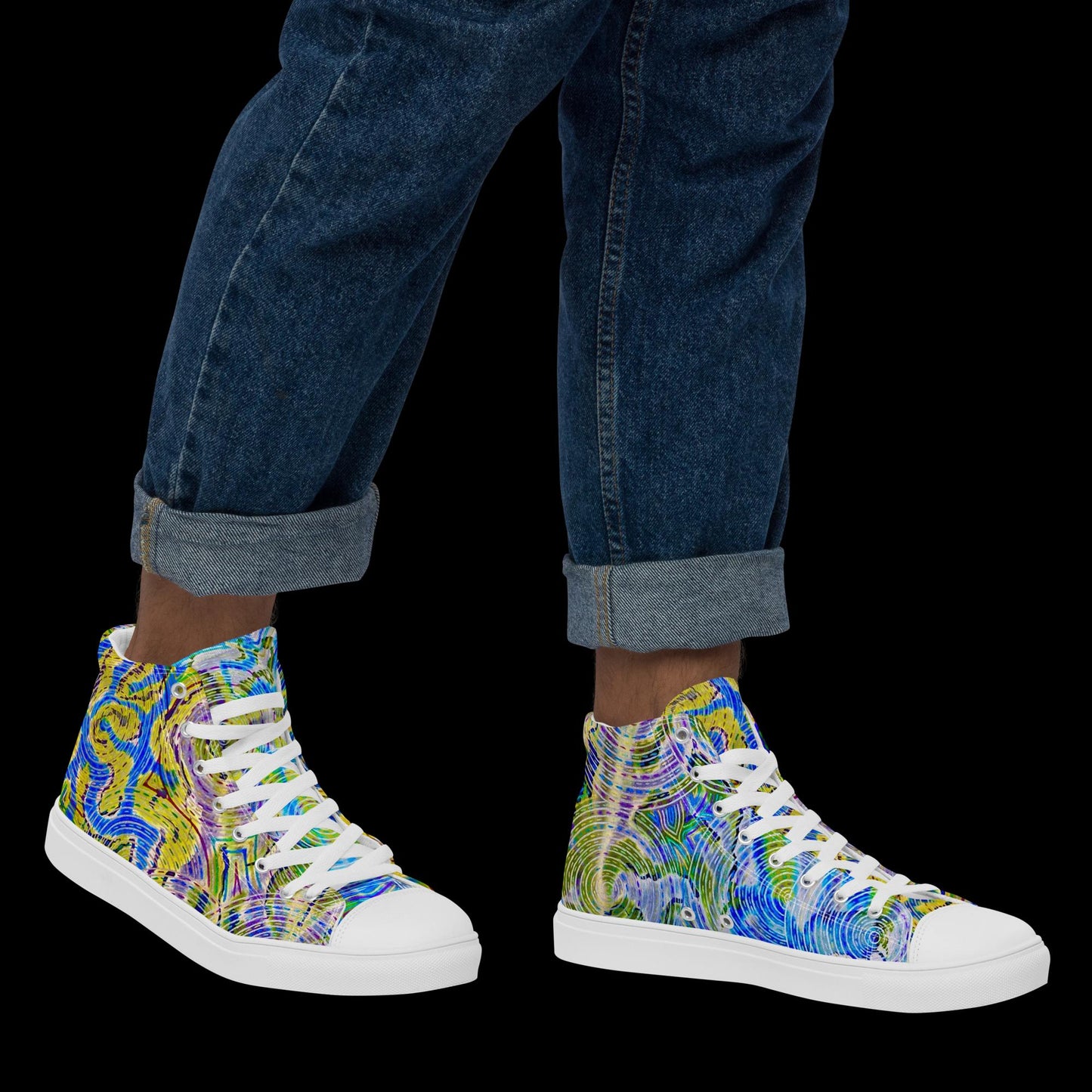 X - Abstract 6 - Men’s high top canvas shoes