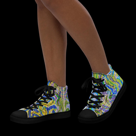 X - Abstract 6 - Women’s high top canvas shoes