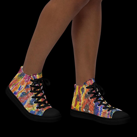 X - Abstract 3 - Women’s high top canvas shoes