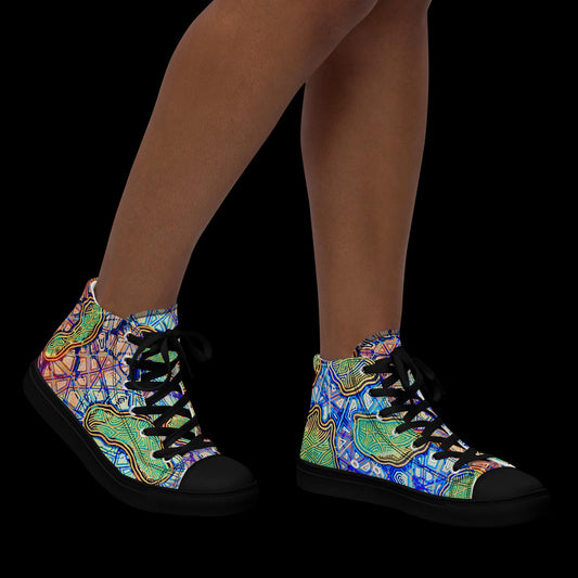 X - Abstract 9 - Women’s high top canvas shoes