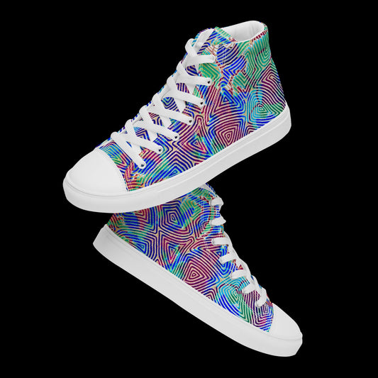 X - Abstract 4 - Women’s high top canvas shoes