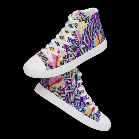 X - Abstract 7 - Women’s high top canvas shoes