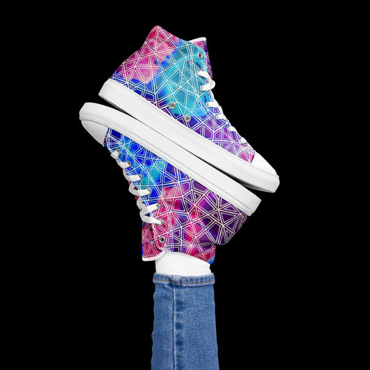 X - Abstract 2 - Women’s high top canvas shoes