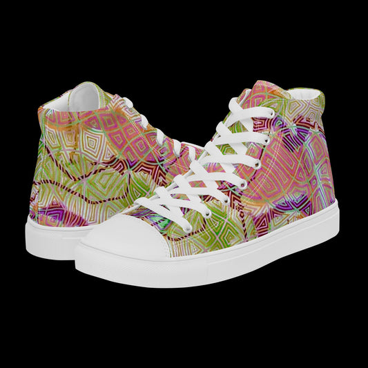 X - Abstract 5 - Women’s high top canvas shoes